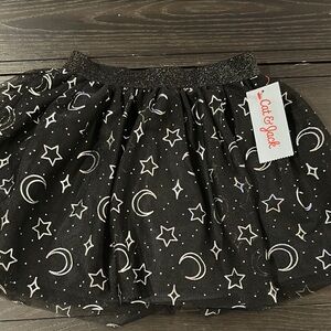 Black Skirt with Star and Moon Pattern